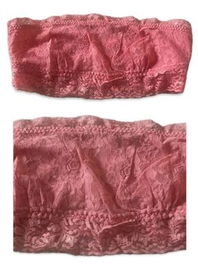 Simplecity Pink Floral Lace Bandeau Bralette 🔥 - Size Large